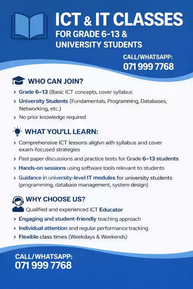 ICT OL And AL (English And Sinhala)