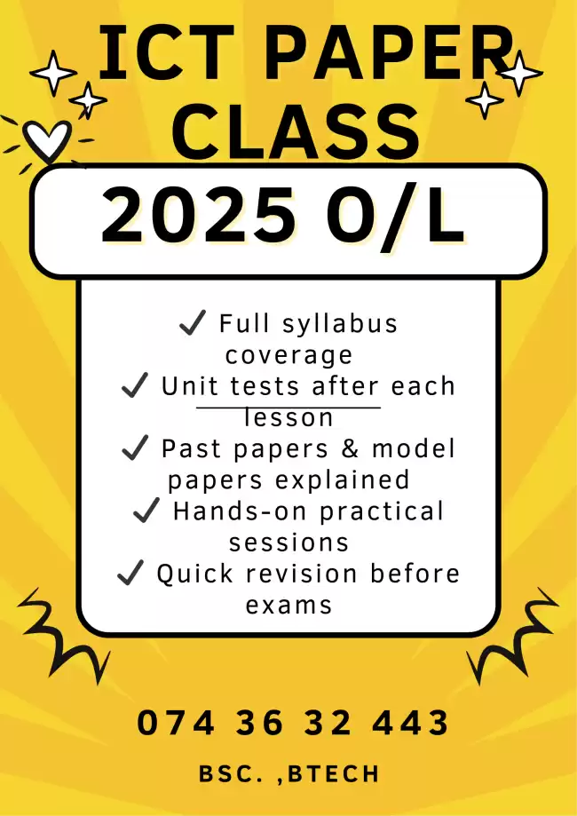 ICT PAPER CLASS FOR 2025 -OL | O/L - ICT (O/L (Grade 6-11)) | ONLINE
