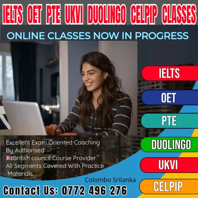 IELTS, OET, PTE, UKVI, DUOLINGO, CELPIP, SELT, Classes