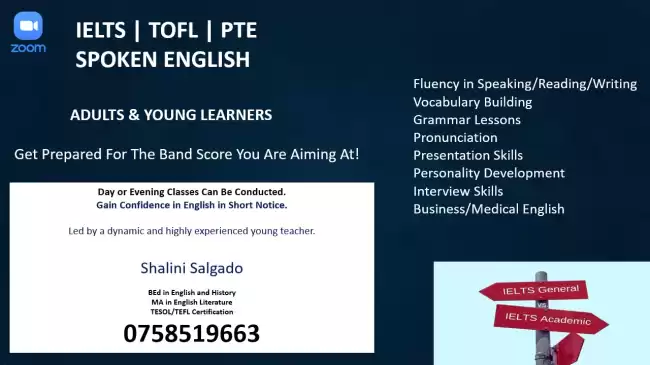 IELTS | TOFL | PTE | SPOKEN ENGLISH