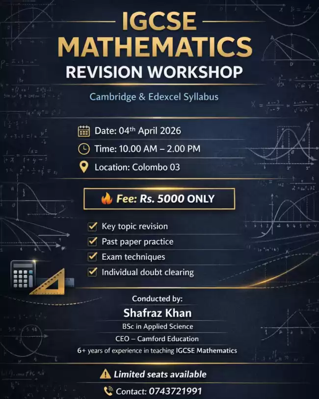 IGCSE Mathematics Revision Workshop 2026