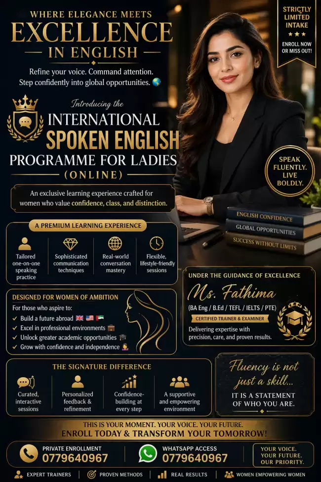 INTERNATIONAL SPOKEN ENGLISH COURSE FOR LADIES