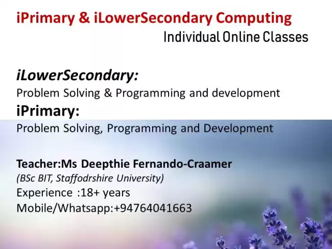 iPrimary & iLowerSecondary Computing