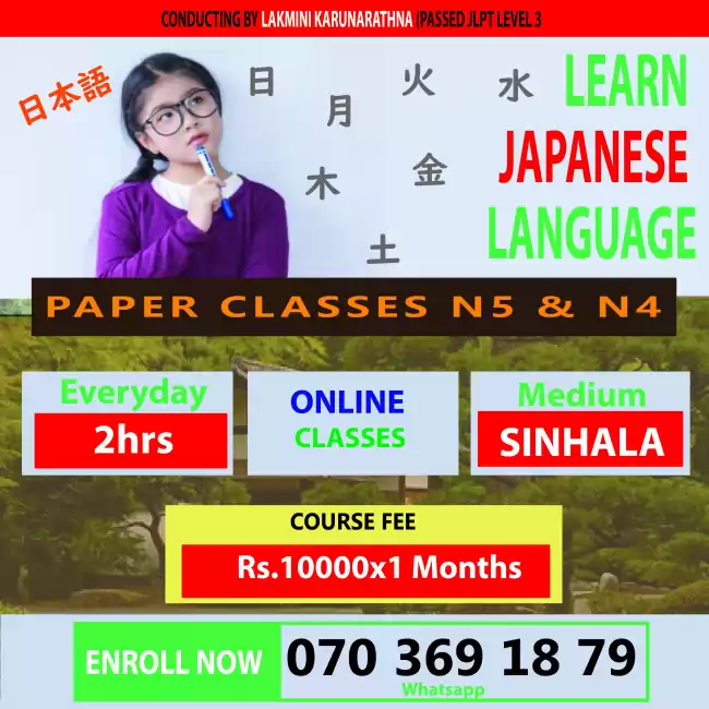 Japanese language paper classes N5&N4