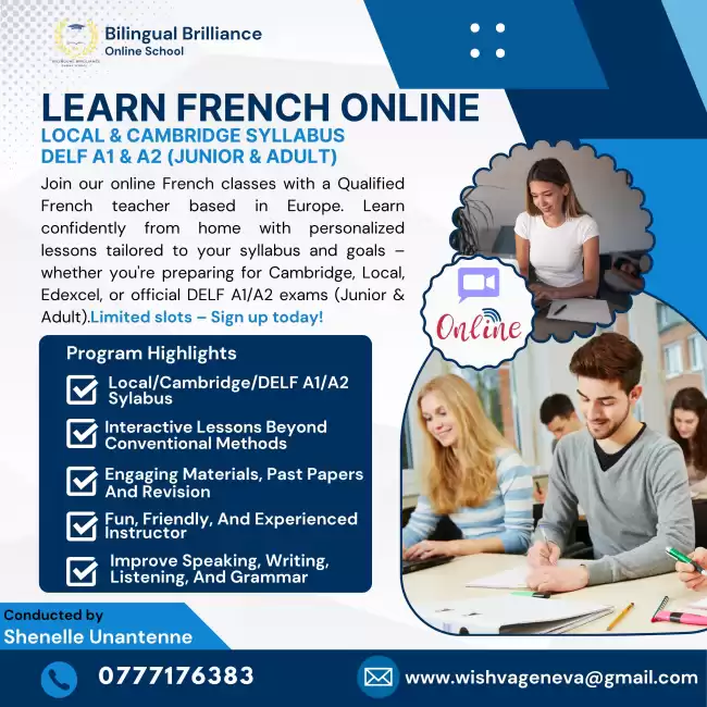 Join our online French classes with a Qualified French teacher based in Europe.