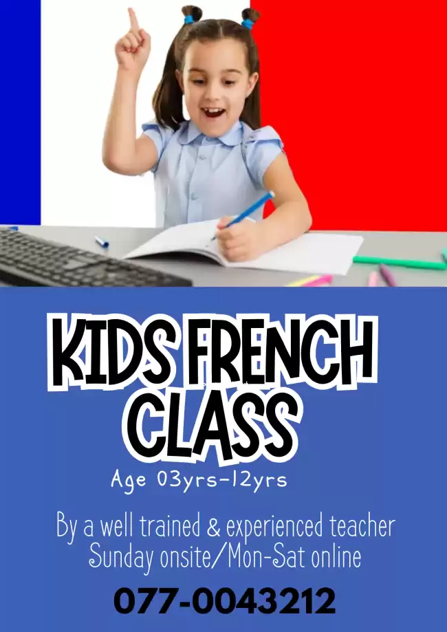 KIDS FRENCH CLASS-Online or Onsite