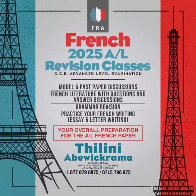 Last 6 months revision for 2025 A/L French exam
