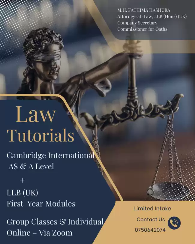 Law Tutorial - LLB (UK) & Attorney at Law (English Medium)