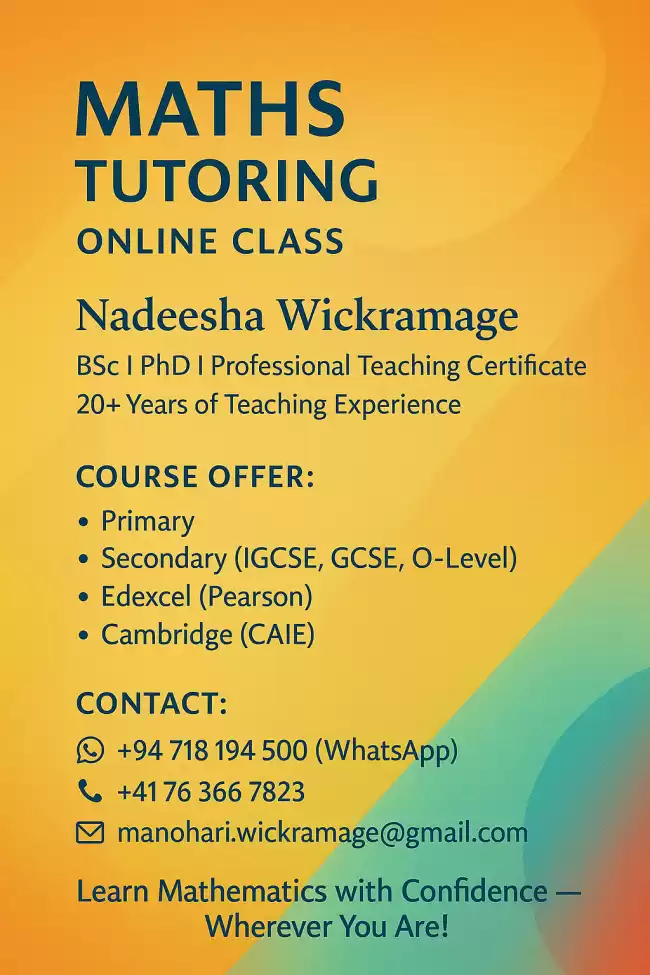 Learn Mathematics with Confidence - Wherever You Are !!