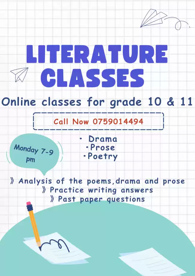 Literature class for grade 10 & 11