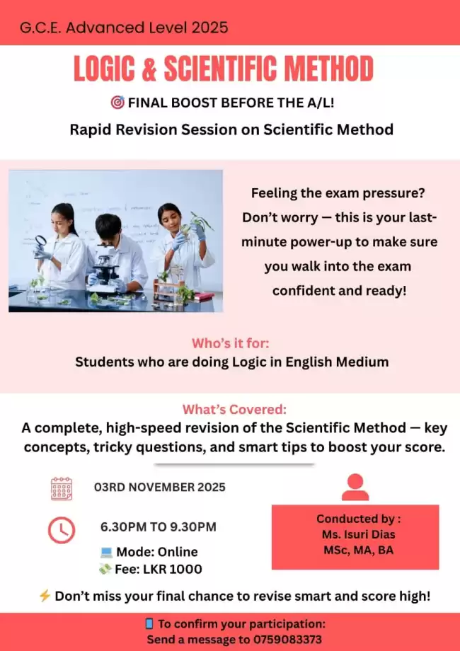 Logic and Scientific Method for English Medium Students