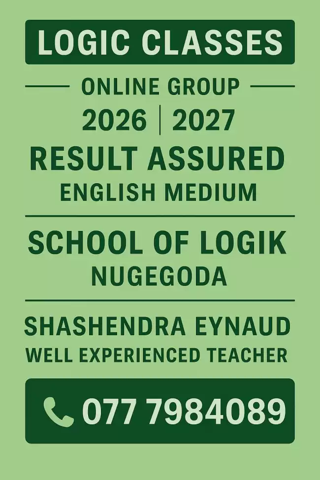 Logic classes (English & Sinhala) Advanced Level