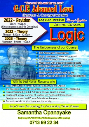Logic- English Medium for GCE A/L
