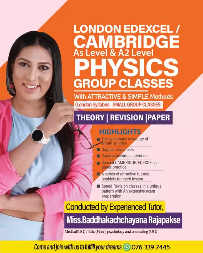 LONDON EDEXCEL / CAMBRIDGE  As Level & A2 Level  PHYSICS GROUP CLASSES  with ATTRACTIVE & SIMPLE methods    ( London Syllabus - SMALL GROUP CLASSES)