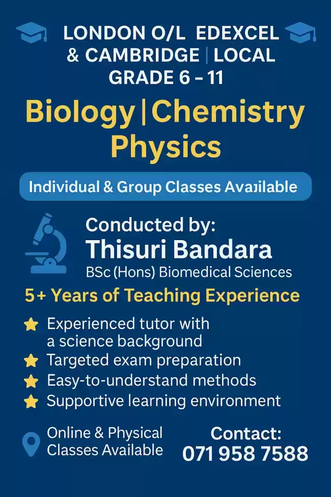 London/Local - Grade 6-11(Biology, Chemistry, Physics) Tuition