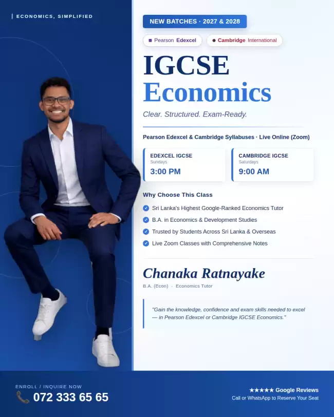 Master Edexcel & Cambridge IGCSE Economics – New Batches (2027/2028)