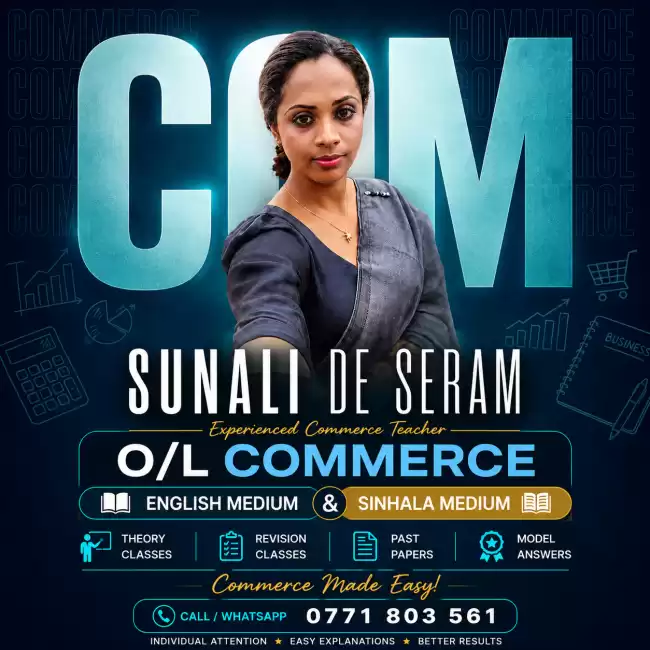MASTER O/L COMMERCE English & Sinhala Medium Classes