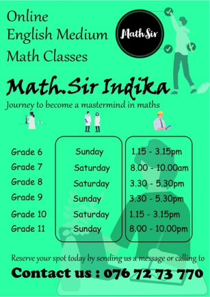 Math - English Medium -  from 6-11