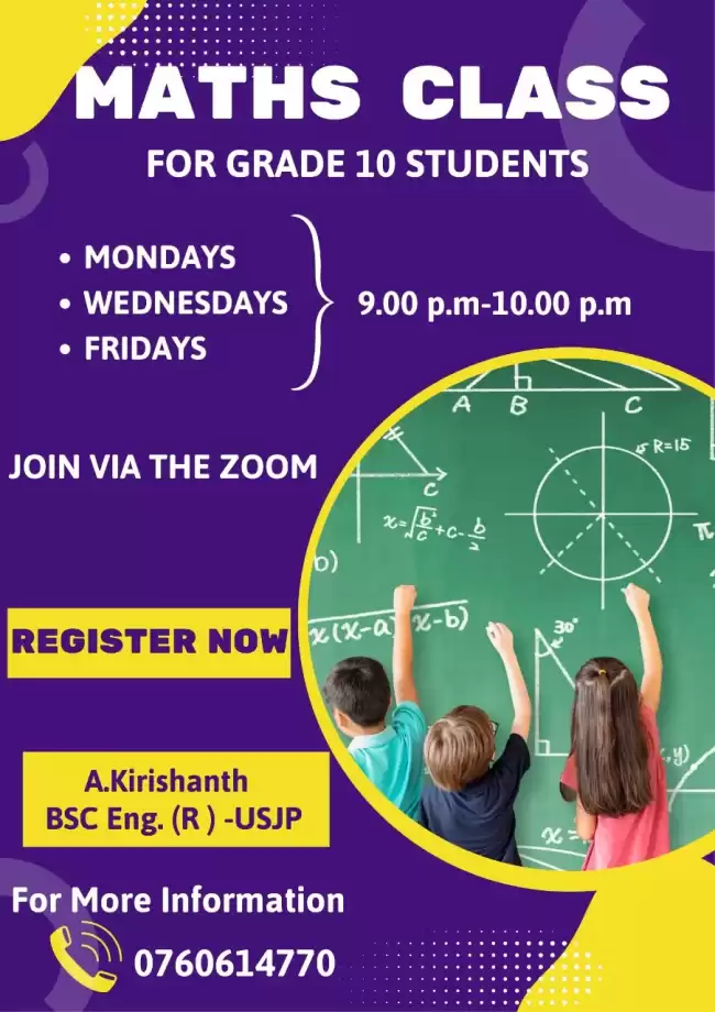 Mathematical online classes for Tamil and English medium