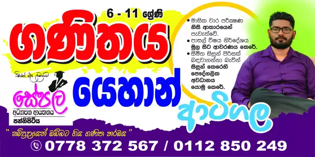 Mathematics / ගණිතය 6-11 ශ්‍රේණි සිංහල medium home visit/ individual class