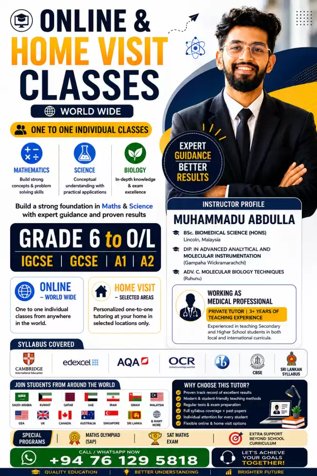 MATHEMATICS AND SCIENCE HOME VISIT CLASSES