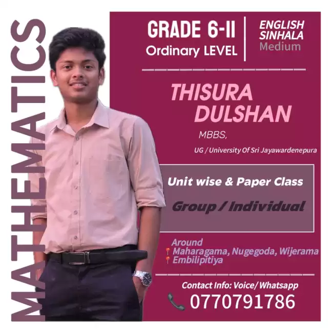 Mathematics Class ( English/Sinhala medium )