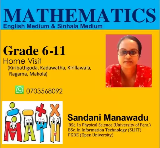 Mathematics classes grade 6-11 (sinhala & English medium)