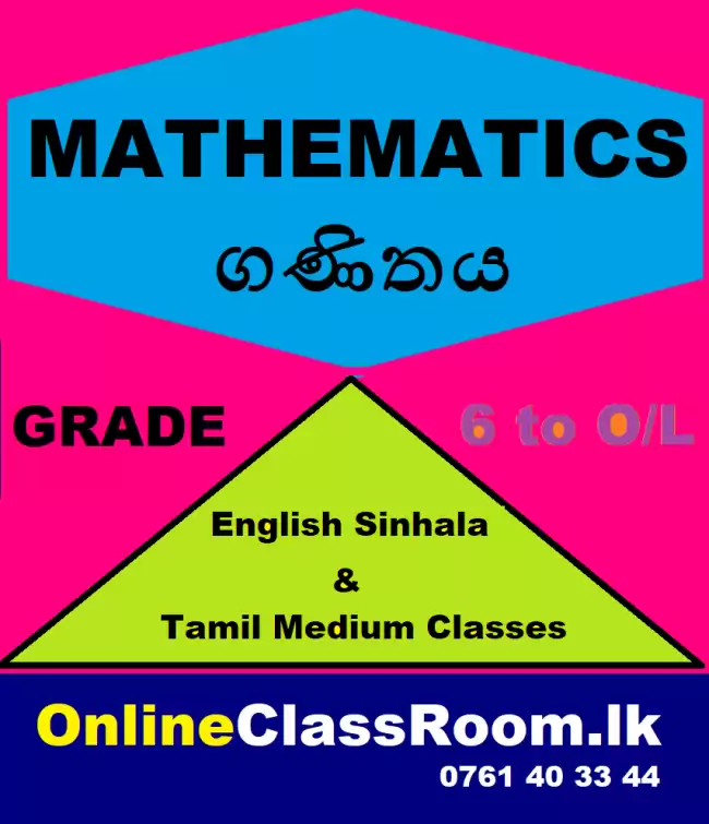 Mathematics Classes Grade 6 to O/L (Online)