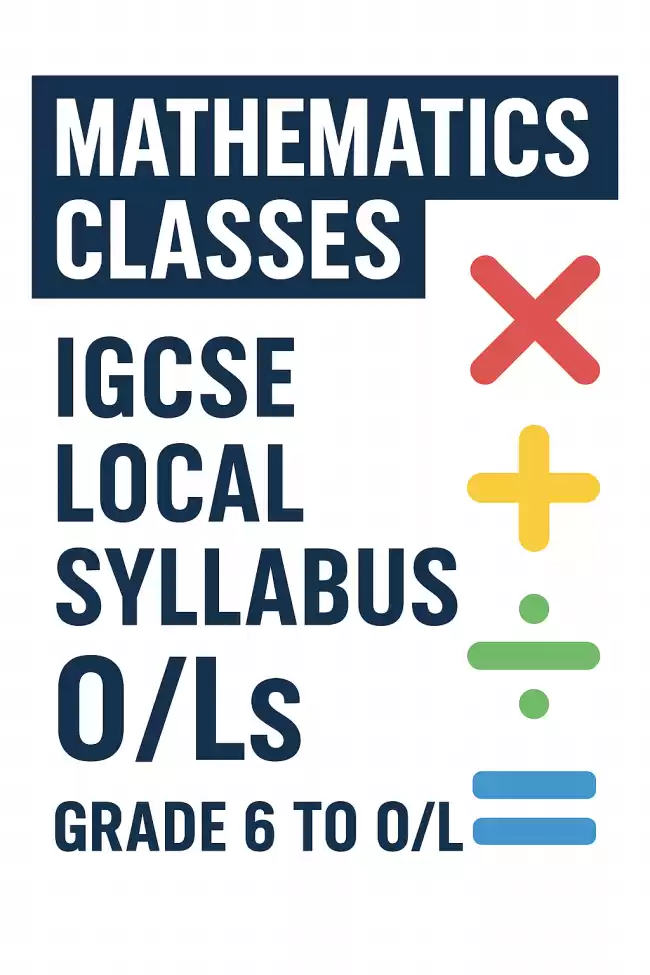 Mathematics Classes – IGCSE (Cambridge & Edexcel) Grade 6 to O/L