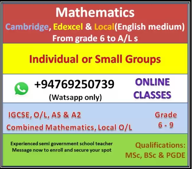 Mathematics (Edexcel /Cambridge/ Local )