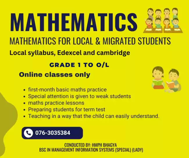 Mathematics for Grade 1 to O/L students