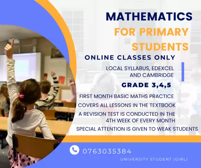 Mathematics for grade 3,4,5 (Local syllabus, Edexcel and cambridge)