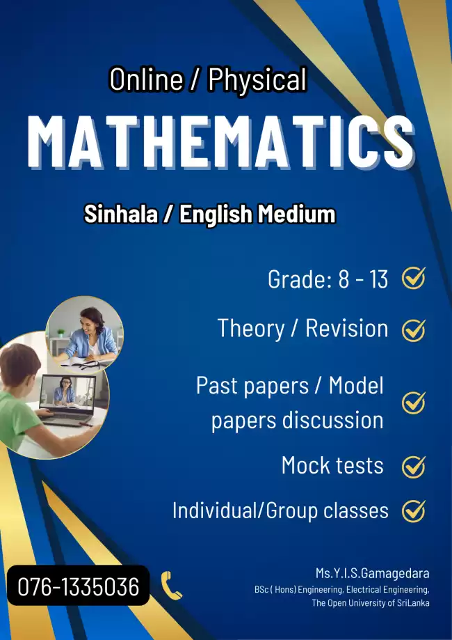 Mathematics - Grade 8-11 (Online/Physical classes)