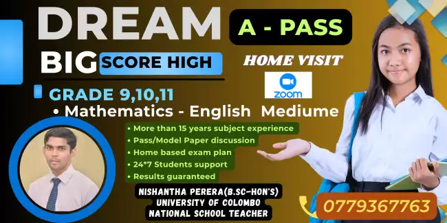 Mathematics - Grade 9,10,11(OL 2025) - English Mediume-Home visit/Online