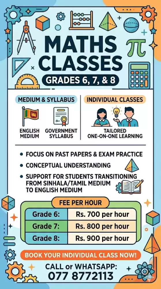 MATHEMATICS INDIVIDUAL CLASSES – GRADES 6, 7 & 8