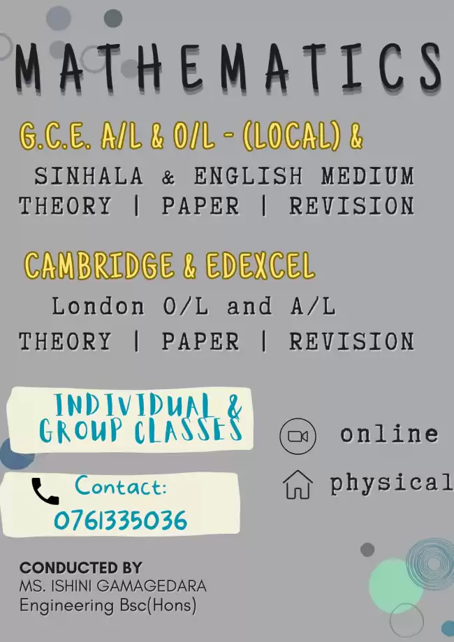 Mathematics - London and Local - O/L & A/L