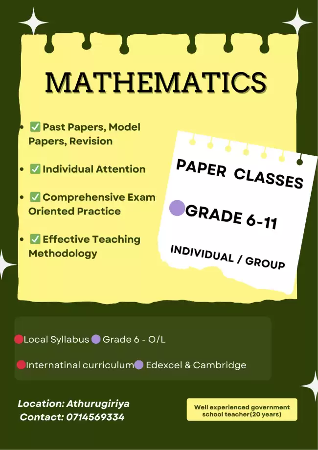 Mathematics Paper Classes