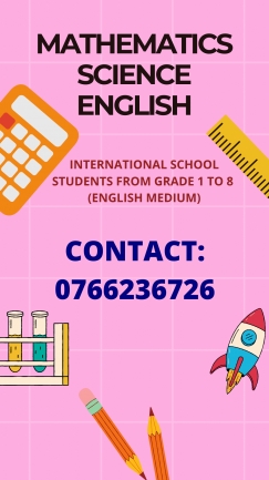 Mathematics, Science & English classes for International School Students from Grade 1 to 8 (English Medium)