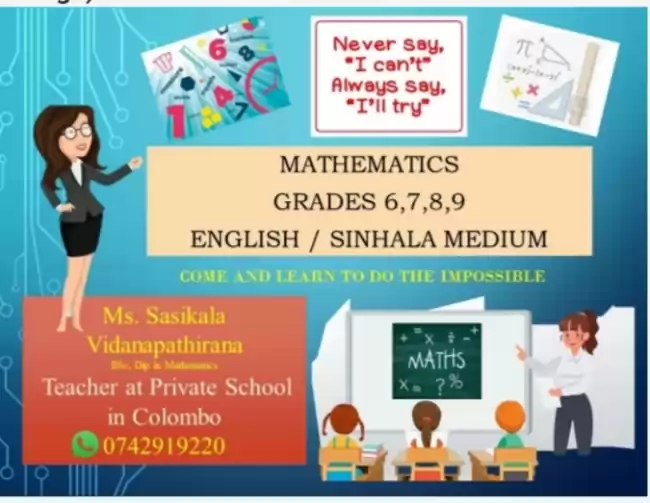 Mathematics/Science for Grade 6-9 students (English & Sinhala medium)