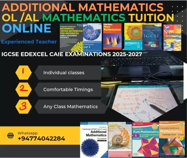 Mathematics Tuition Online Cambridge / IGCSE/London / Edexcel Exams.