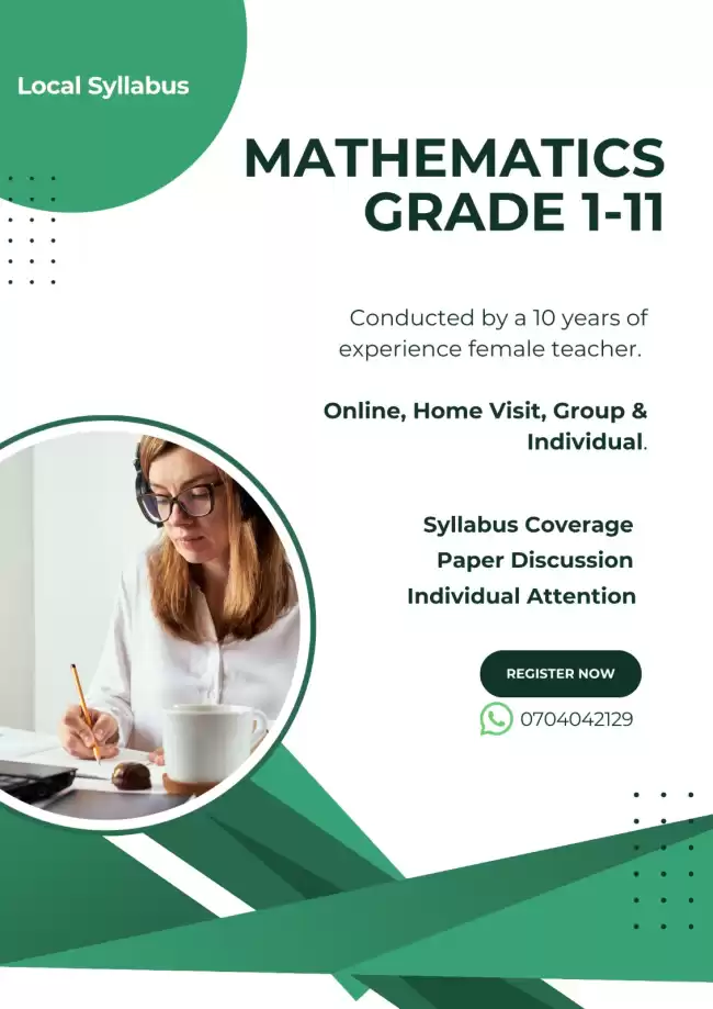 Maths and English tution classes for grade 1 to 9