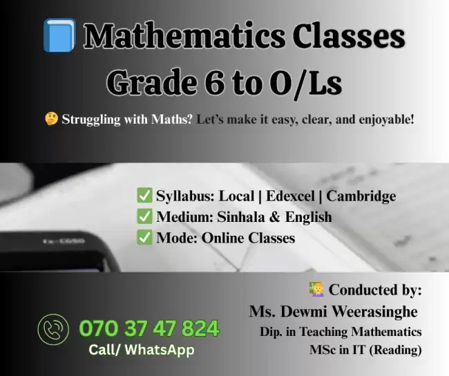 Maths Class - Grade 6 to OLs
