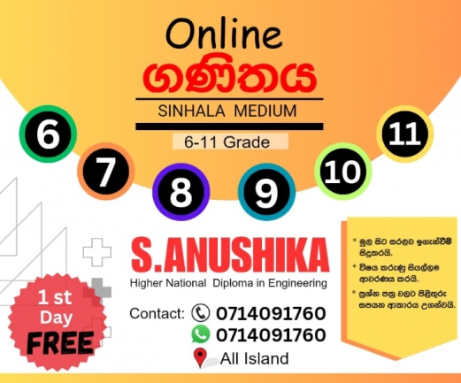 Maths Class( Sinhala medium ) 6-11 online