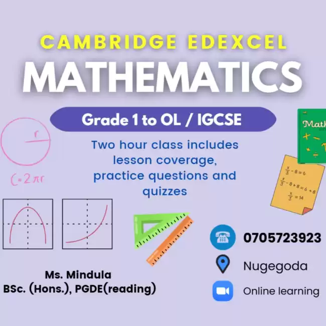MATHS Edexcel & Cambridge Tuition Classes For International School Students From Grade 1 To OL , IGCSE