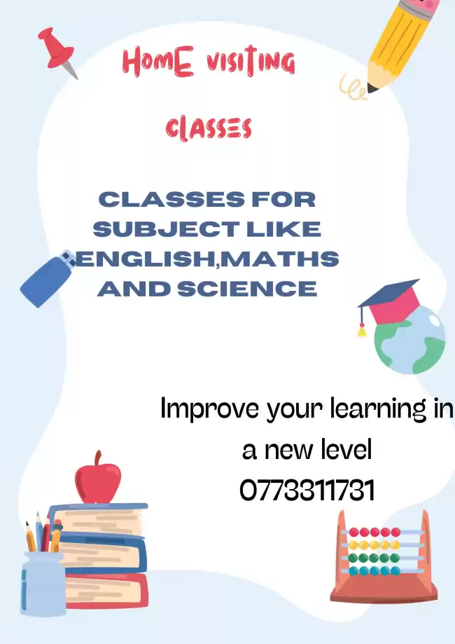 Maths,English and science classes