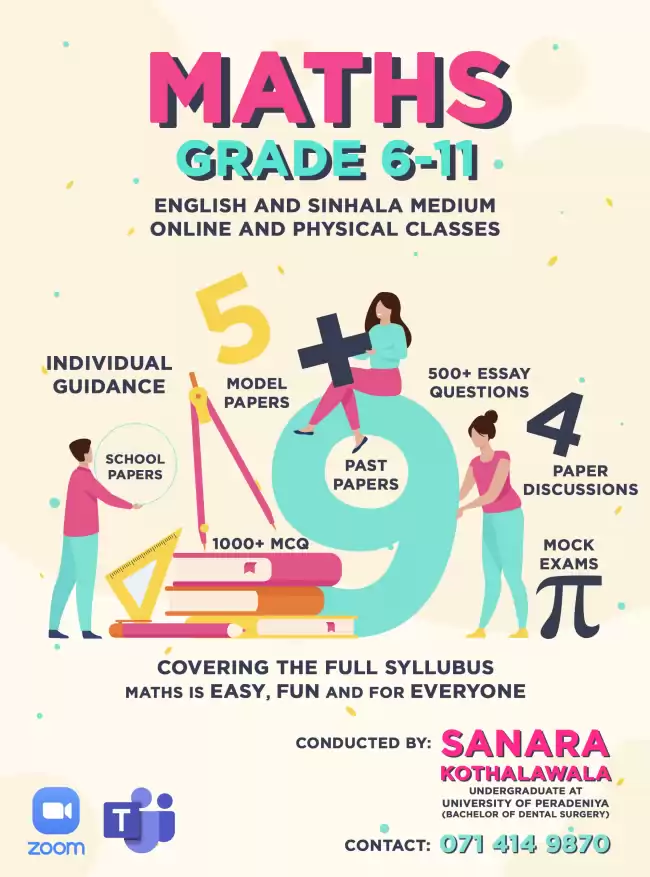 Maths English Medium Classes for grades 6-11