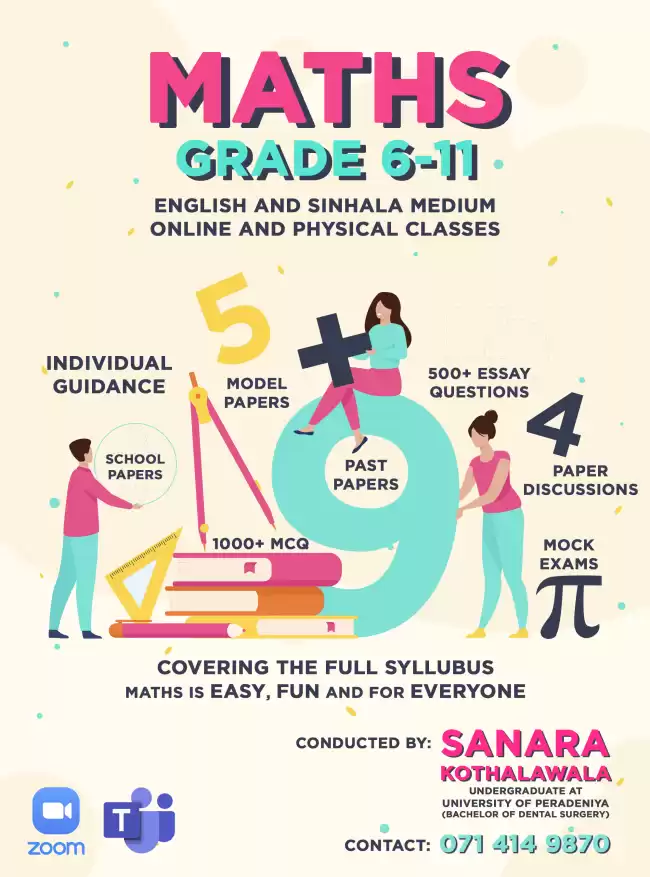 Maths English Medium classes for grades 6-11
