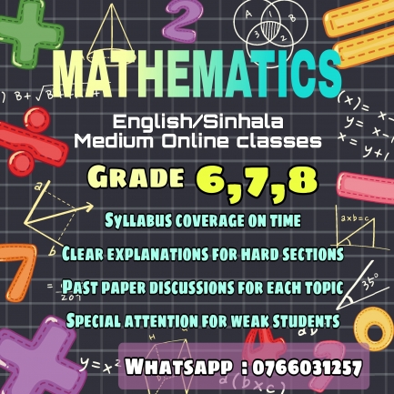 Maths english medium Online classes for 6,7,8 grades