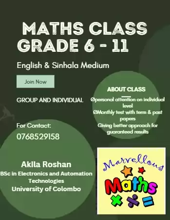 Maths (English & Sinhala Medium) (Grade 6 to 11)