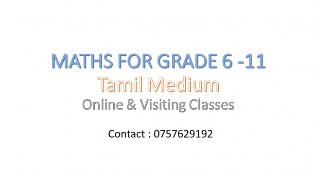 Maths for Grade 6-11 tamil medium